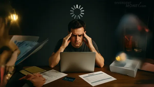 A man faced with different tasks demanding his attention.